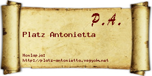 Platz Antonietta névjegykártya